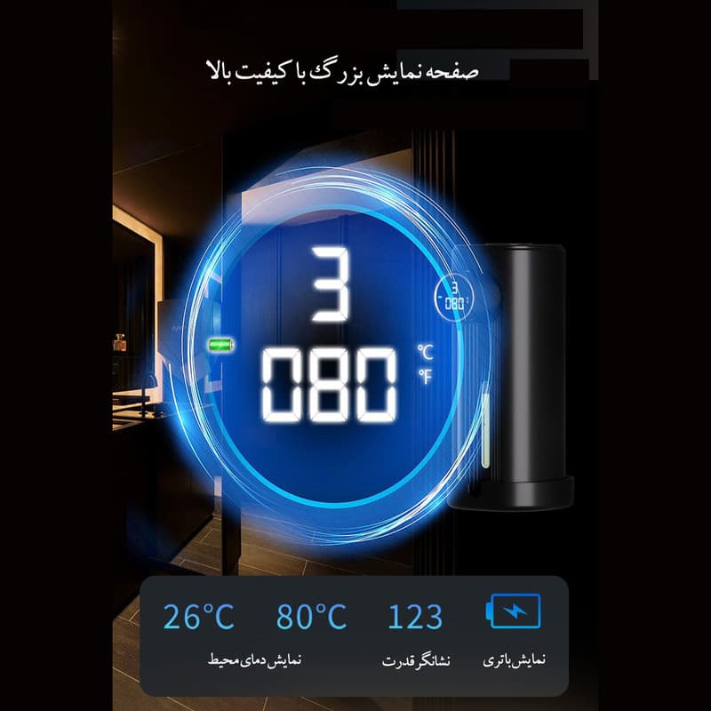 پمپ مایع دستشویی اتوماتیک مدل فوم ساز پنج حالته دارای نمایشگر دیجیتال و باتری 350 میلی آمپری - Image 8