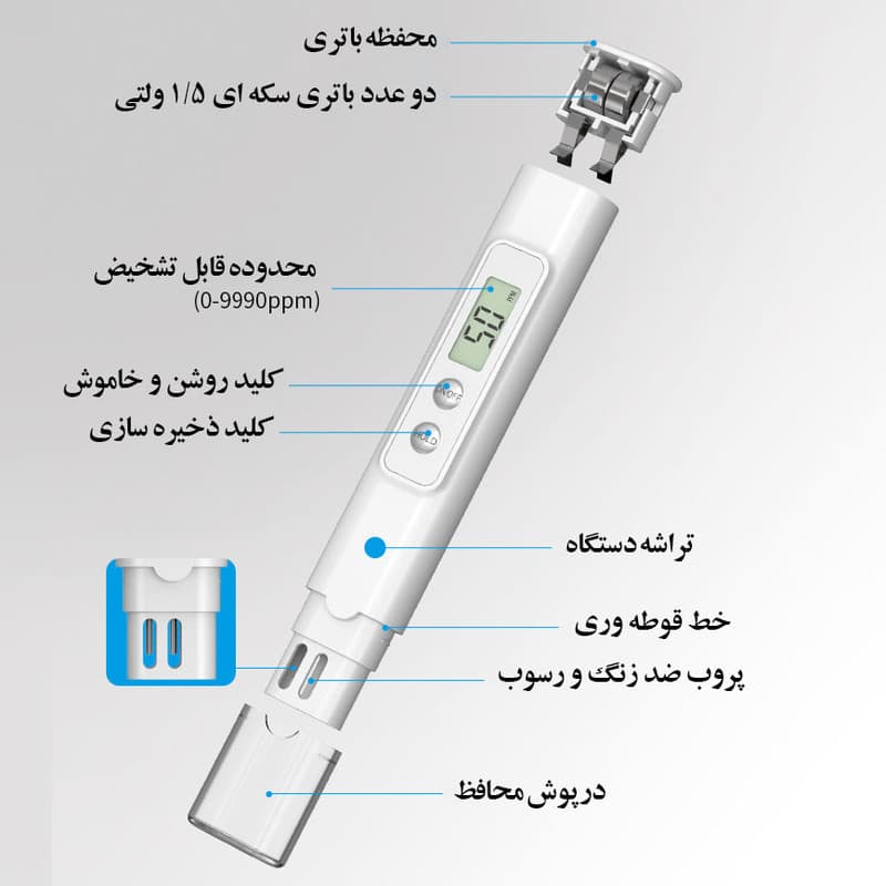 گجت تست سلامت آب سفری مدل tds - Image 5